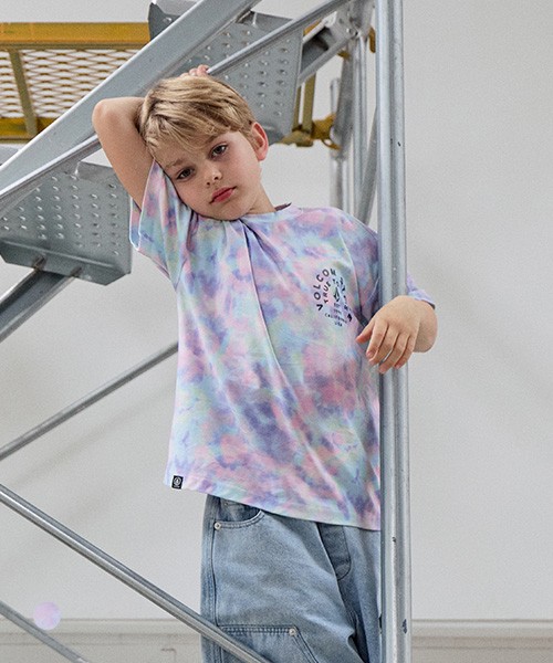 [볼컴키즈] 레인보우 다잉 라운드 티셔츠 D5M016_멀티컬러 120